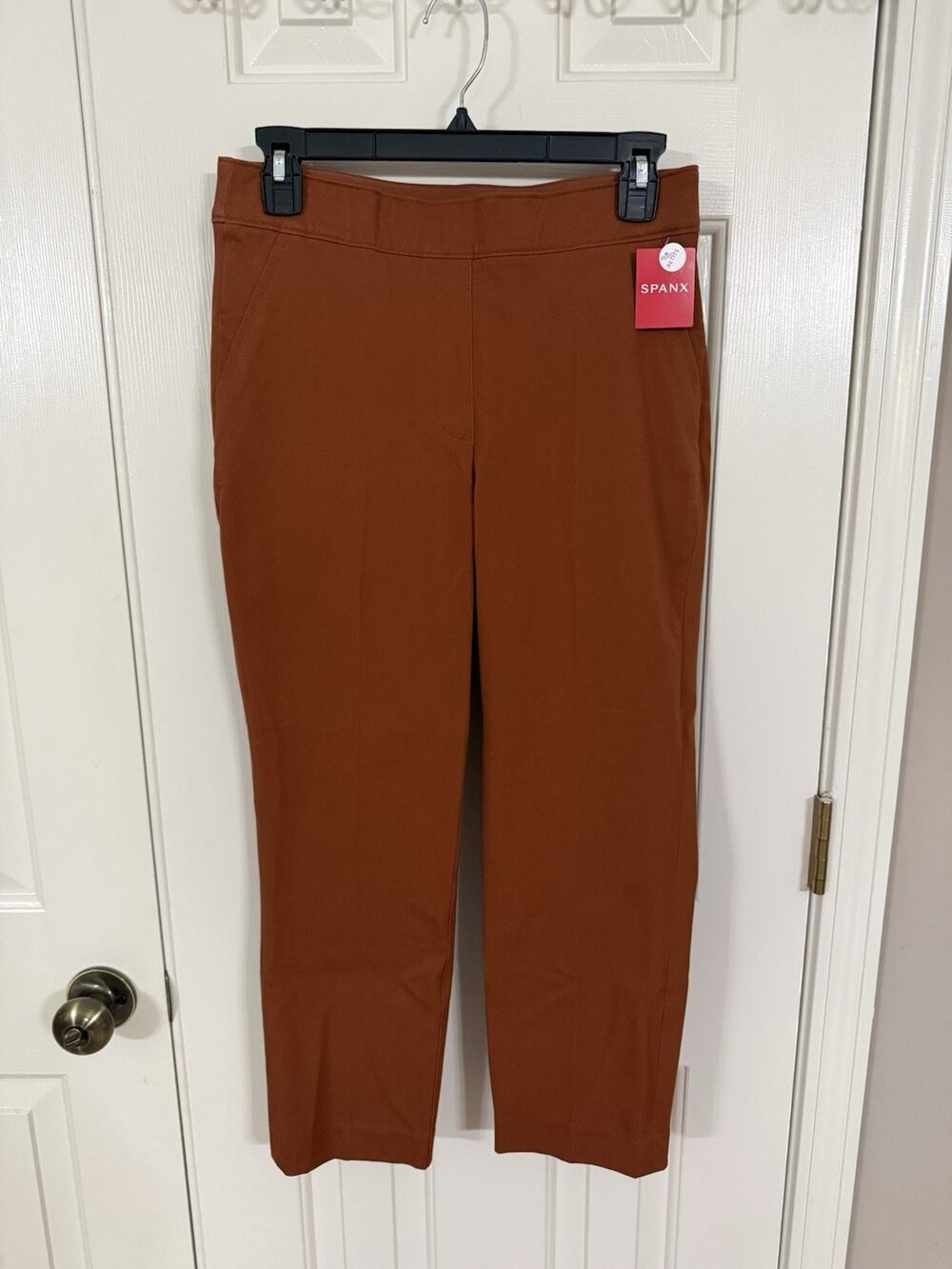 NWT Spanx Women's On-the-Go Ankle Slim Straight Pant Bronze Glow M Medium Petite